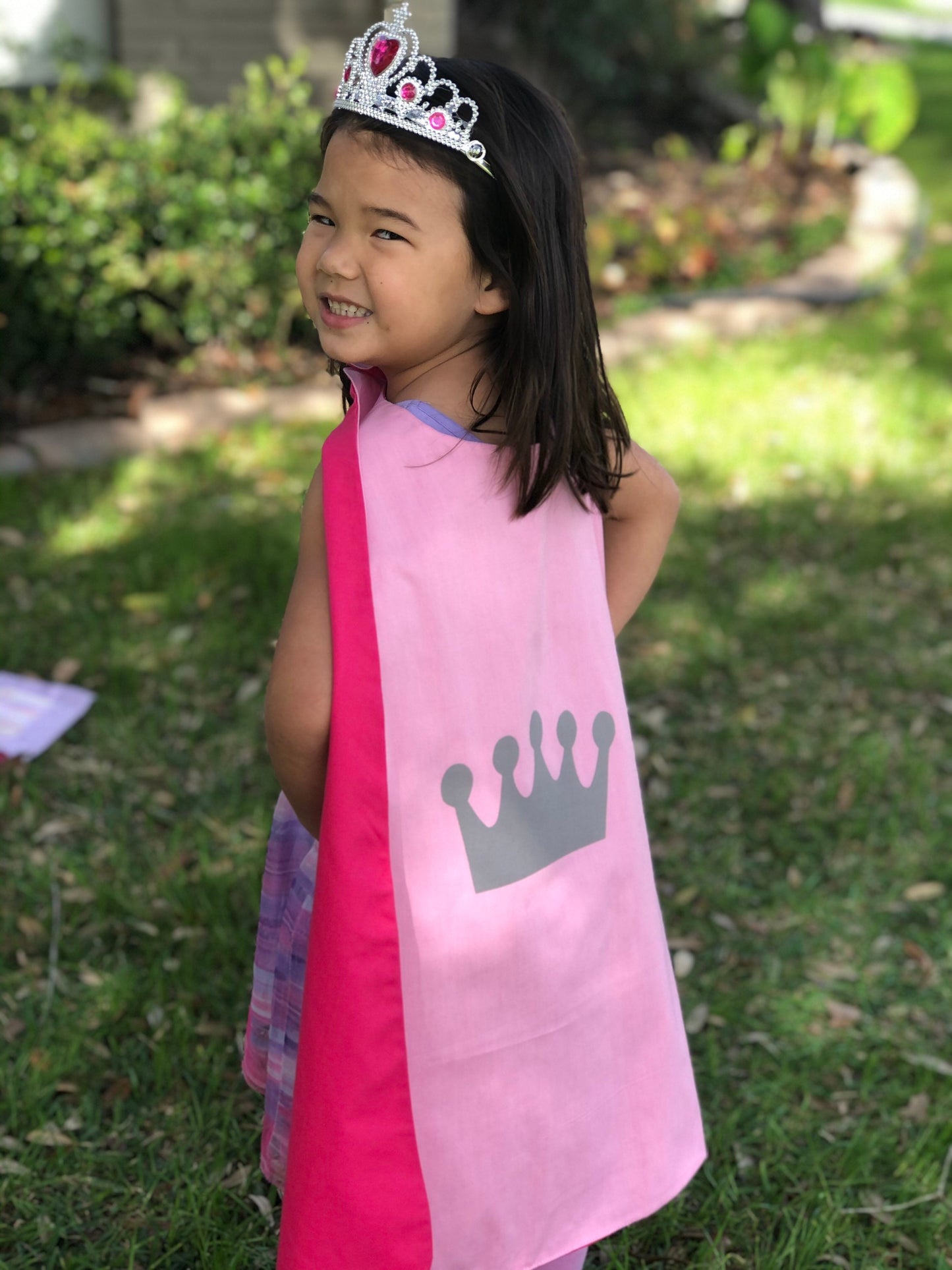 Custom Kid's Tiara Princess Cape - Handmade and Reversible