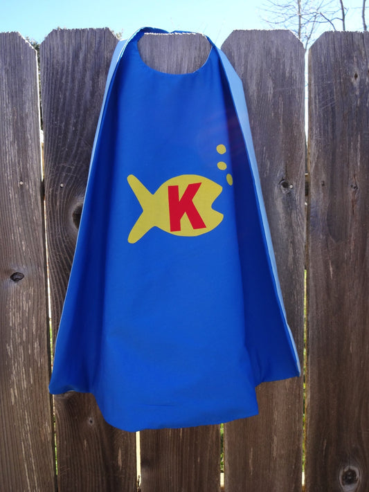 Custom Kid's Fish Cape - Handmade and Reversible